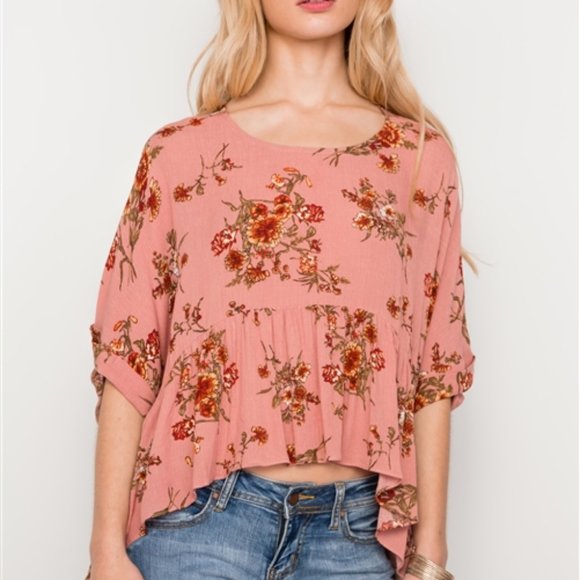 Renamed Lightweight Floral High Low Top - Picture 3 of 4